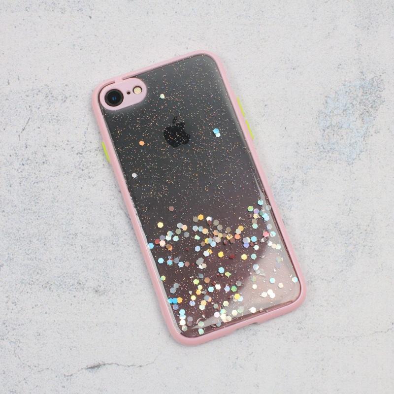 Maska za telefon Frame Glitter za iPhone 7/8/SE 2020/2022, Roze