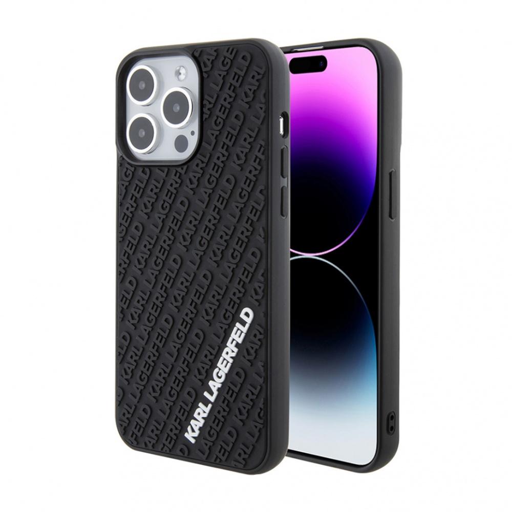 KARL LAGERFELD Maska za telefonHc 3D Multi Logo za iPhone 15 Pro 6.1, Crna