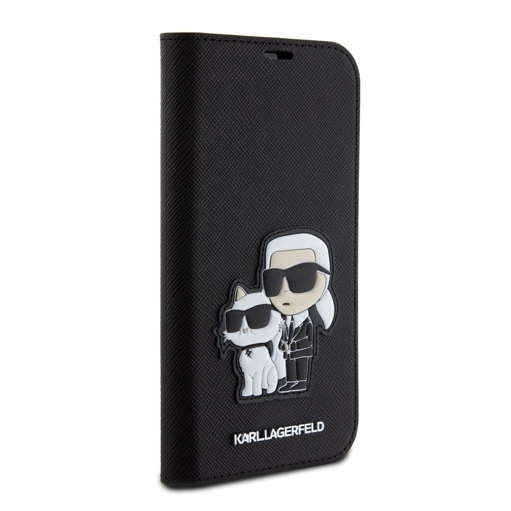 KARL LAGERFELD Maska za telefonSaffiano BP Nft Karl&Choupette za iPhone 15 6.1, Crna