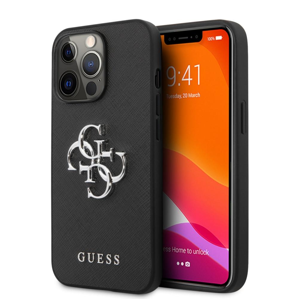 Maska za telefon Guess Saffiano Big za iPhone 13 Pro 6.1, Crna