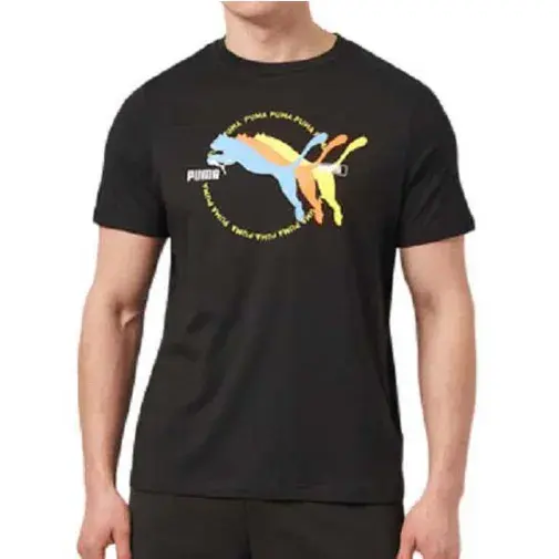 PUMA Muška majica Graphics Multiple Cat Logo Tee, Crna