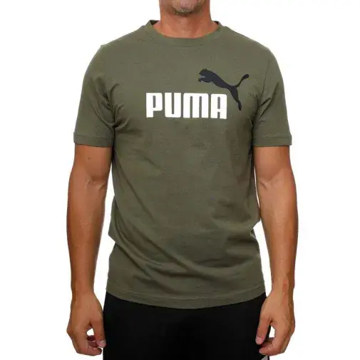 PUMA Muška majica Ess 2 Color No.1 Logo Tee, Maslinasta