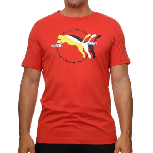 PUMA Muška majica Graphics Multiple Cat Logo Tee, Crvena