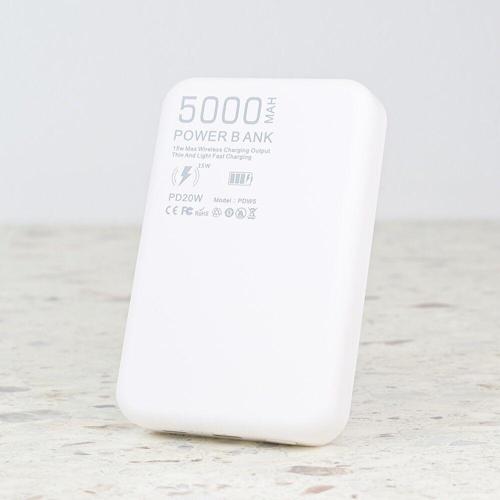 Oxpower Prenosiva baterija Magsafe, PD W5 5000mAh, Bela