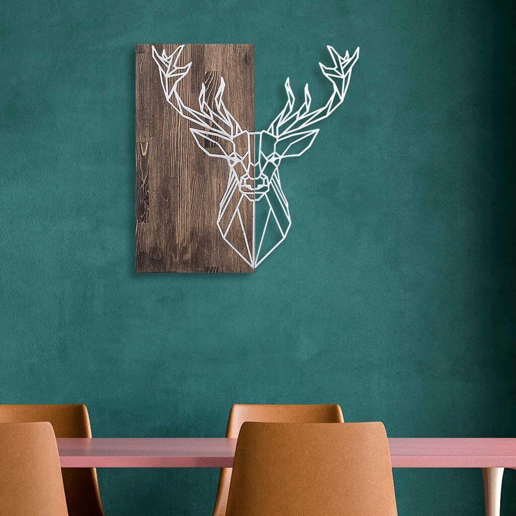 Wallity Zidna dekoracija Deer1, 56x58 cm, Srebrne boje
