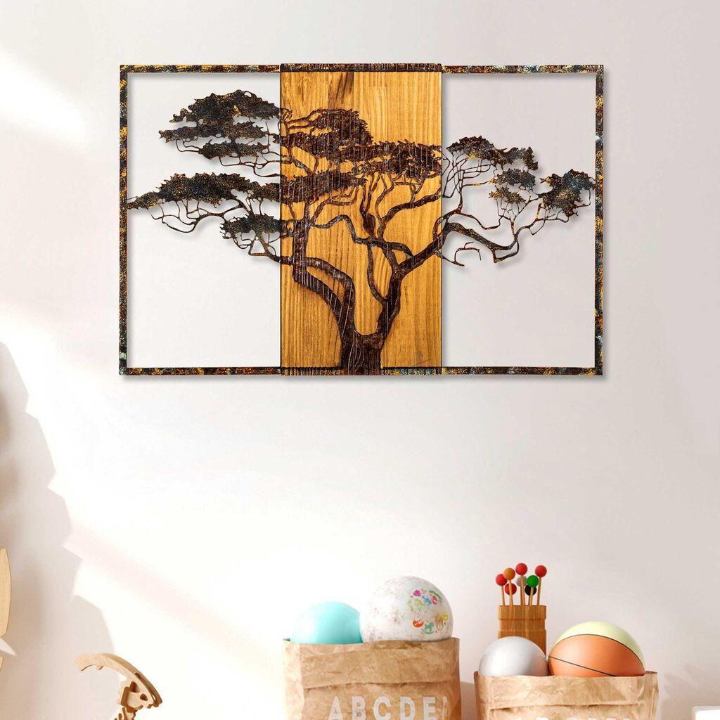Wallity Zidna dekoracija Acacia Tree - 388-A, 90x58x3 cm, Smeđe boje