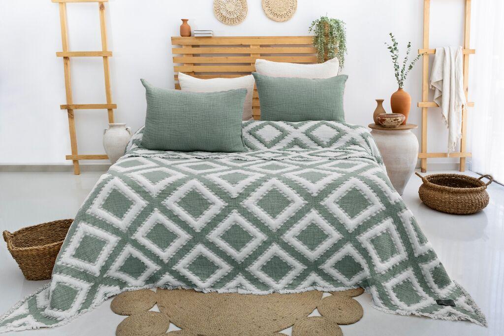 L'essentiel Maison Set Double prekrivač Sonia, 200x220cm, Zelena