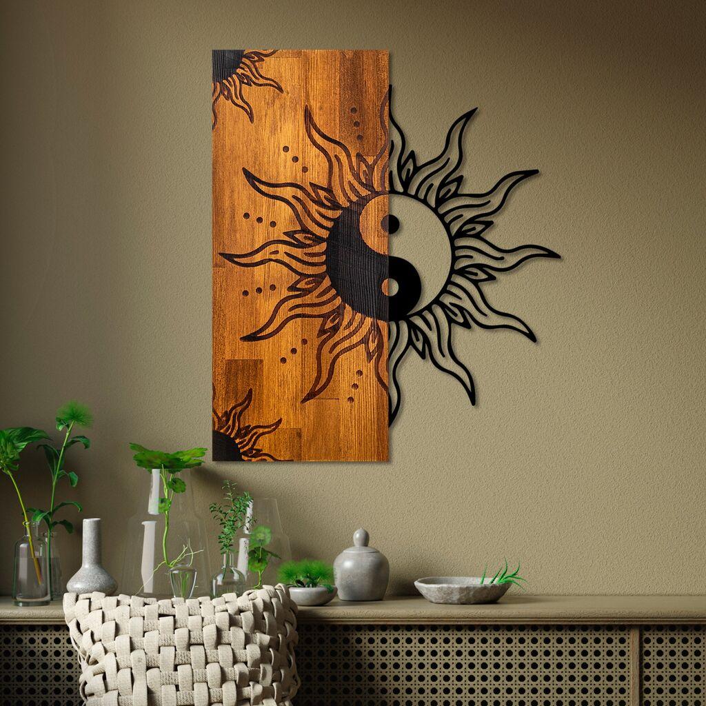 Wallity Zidna dekoracija Yin Yang, 50x58x3 cm, Smeđe boje