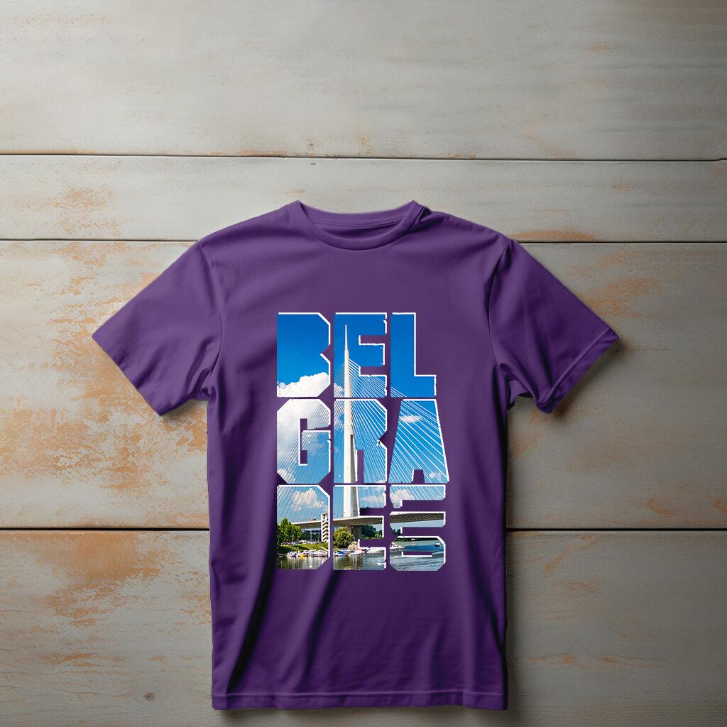 Camiseta Majica sa štampanim printom Cam 195, Dečija, Patlidžan