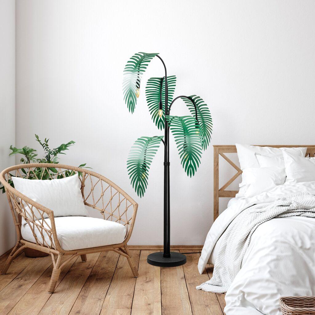 Opviq Podna lampa Palm 13920, 71 x 71 x 157 cm, 5 x E14, 250 cm Kabl,, Crna