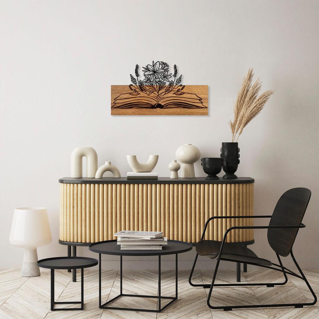 Wallity Zidna dekoracija Flower Green From A Book, 33x58 cm, Smeđe boje