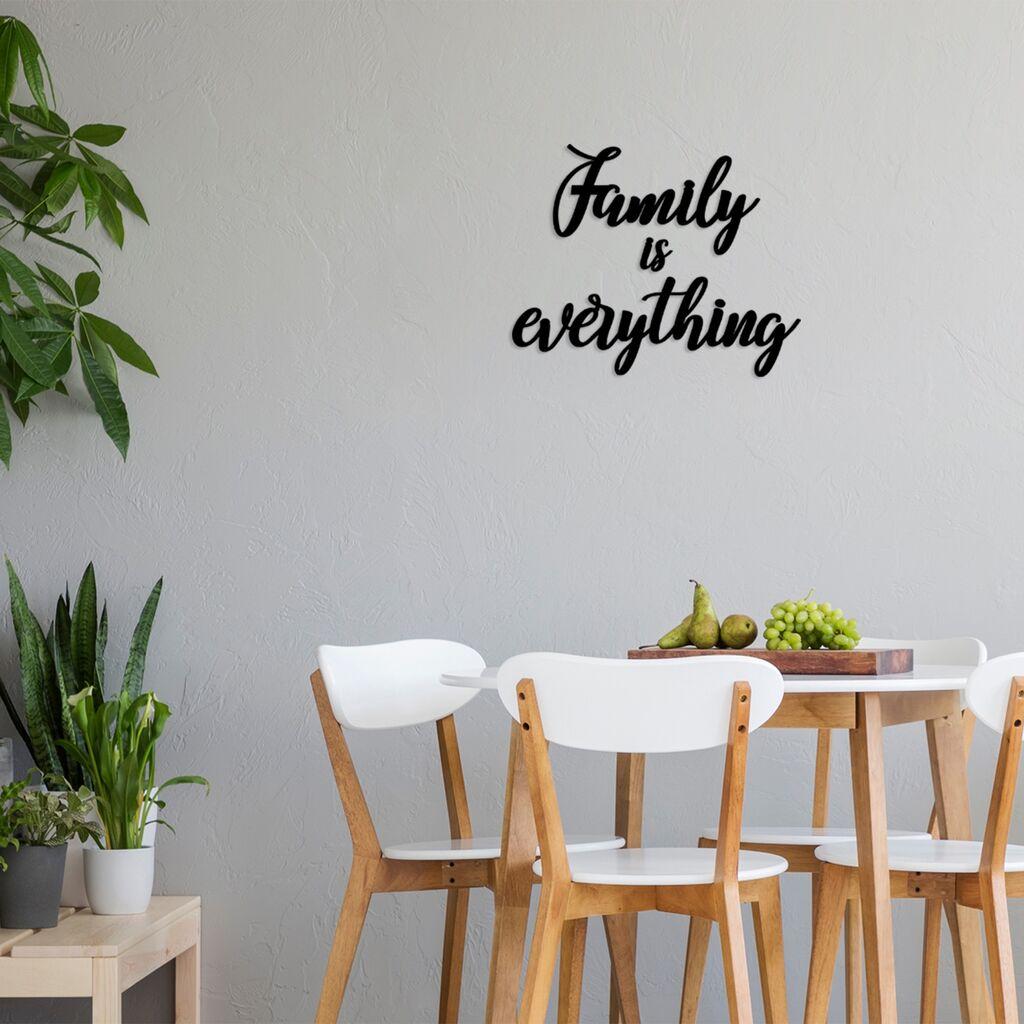Wallity Zidna dekoracija Family Is Everything, 46x25cm, 64x22cm, Crna