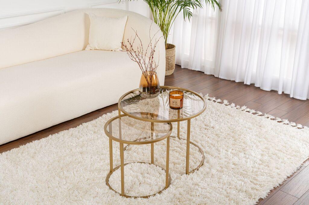 Nordure Klub sto-set Aurum, 60x60x43cm, 2 komada, Zlatne boje