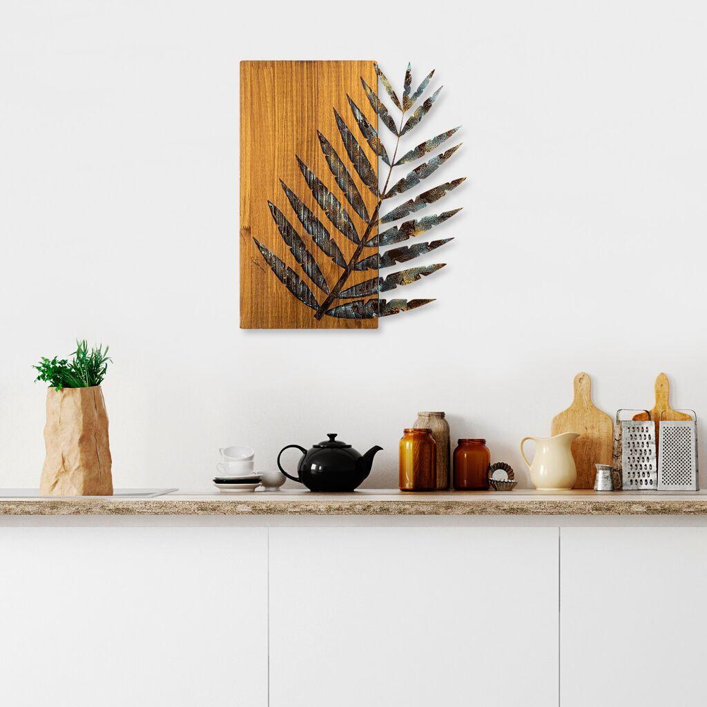 Wallity Zidna dekoracija Leaf 3-1, 58x50x3 cm, Smeđe boje