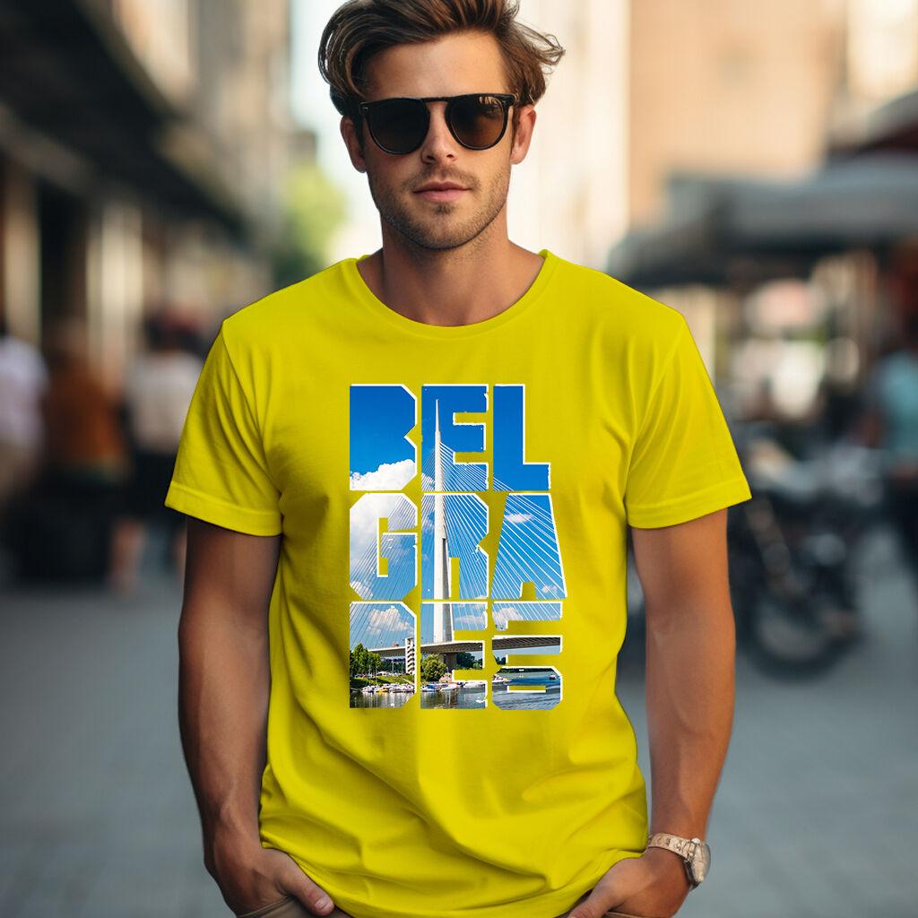 Camiseta Majica sa štampanim printom Cam 195, Muška, Žuta