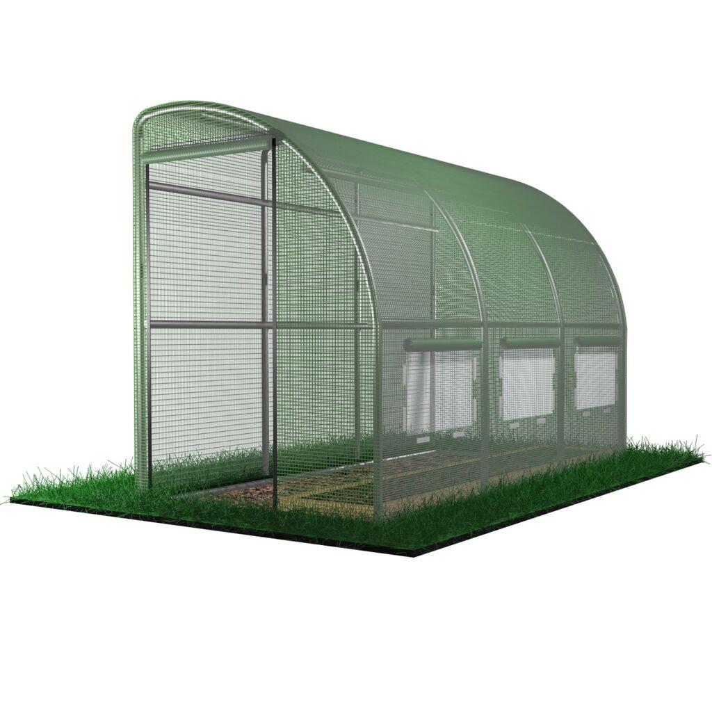 Baštenski plastenik 3-segmentni "polovina", Zelen,i 3x1, 5x2m, 1422