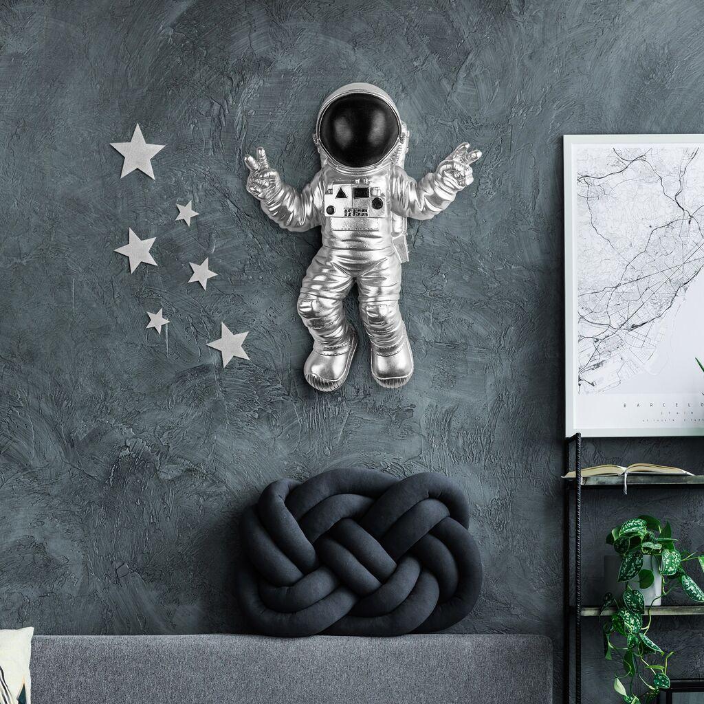 Wallity Zidna dekoracija Cosmonaut 7, 35x47x10 cm, Srebrne boje