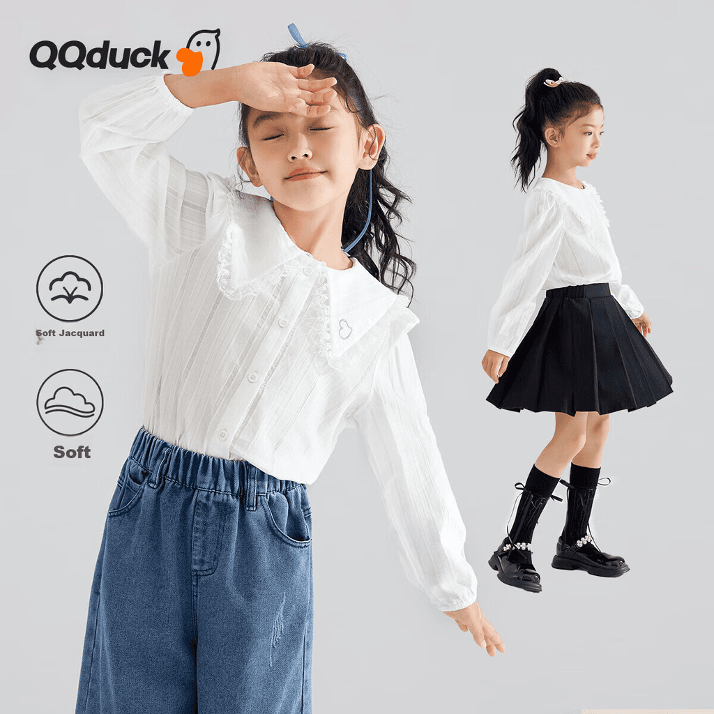 Qq duck Dečija košulja dugih rukava, Bela