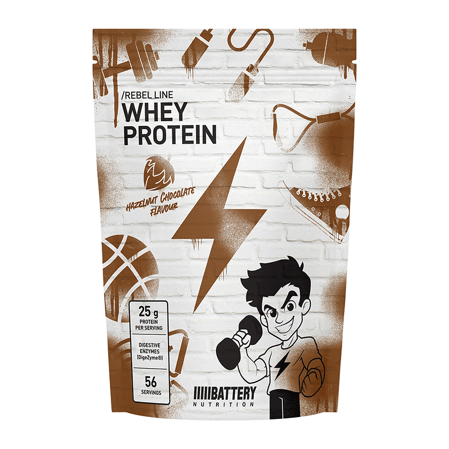 Battery Nutrition Whey protein Rebel, Čokolada-lešnik, 700g