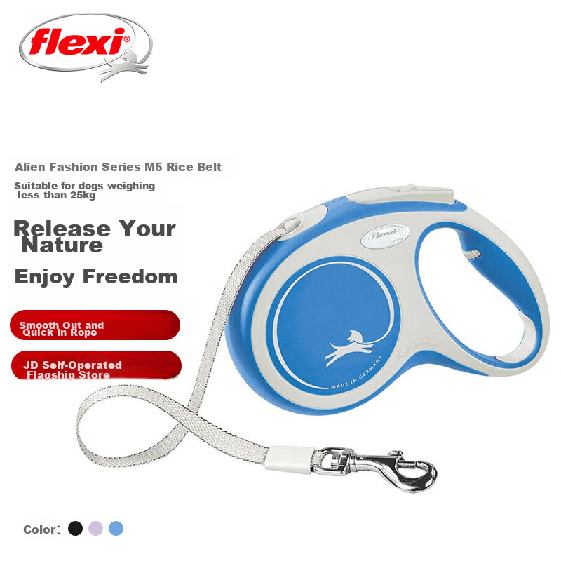 Flexi Povodac za pse M, 5 m, Plavi