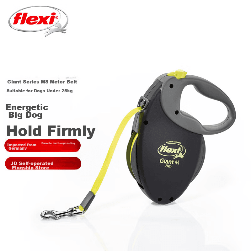 Flexi Povodac za pse M, 8 m, Crno-žuti