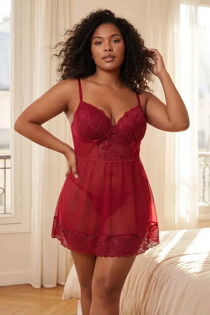 Trendyol Curve Ženska spavaćica TBBSS26DH00010, Bordo