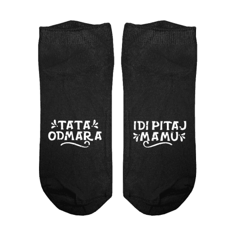 Muške čarape Tata odmara, idi pitaj mamu cs3568w, Crne