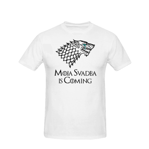 Unisex majica Moja svadba is coming cs3202, Bela