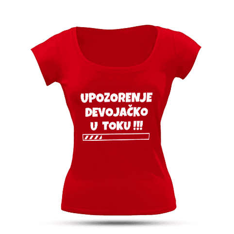 Ženska majica Devojačko u toku cs2832, Crvena