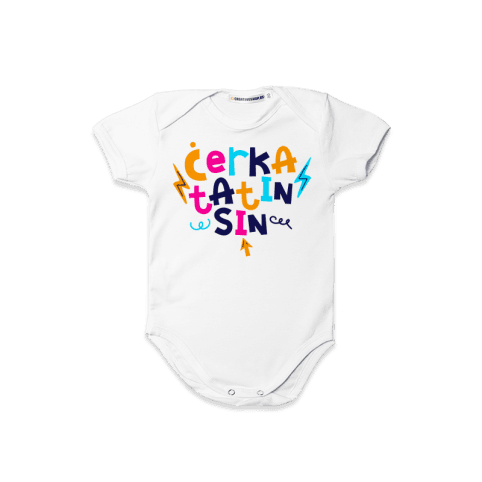 Bodi za bebe Ćerka tatin sin cs3943, Beli