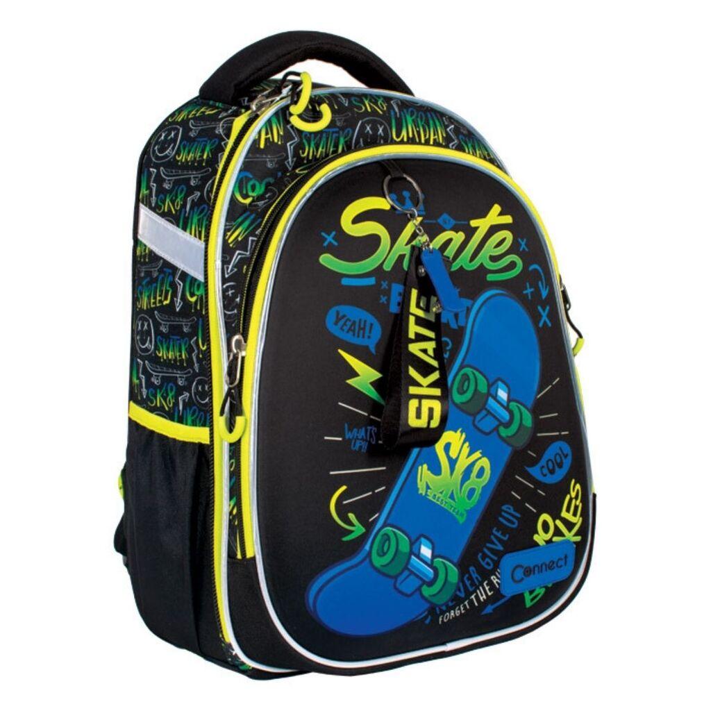 Connect Ranac za dečake Skate, Anatomski, 40 x 30 x 20 cm, Crni