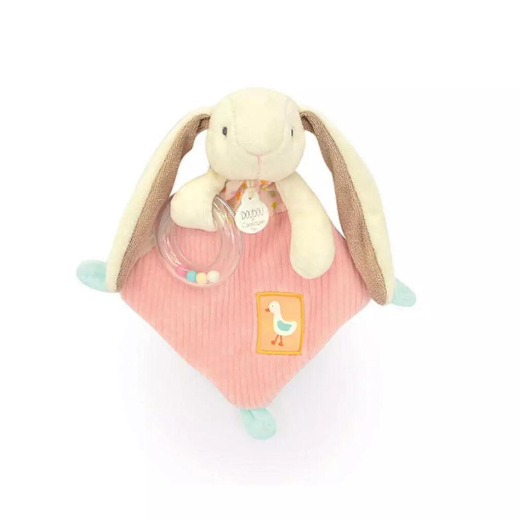 Doudou et Compagnie Igračka za decu Lapin zeka sa mazilicom i zvečkom, Kajsija