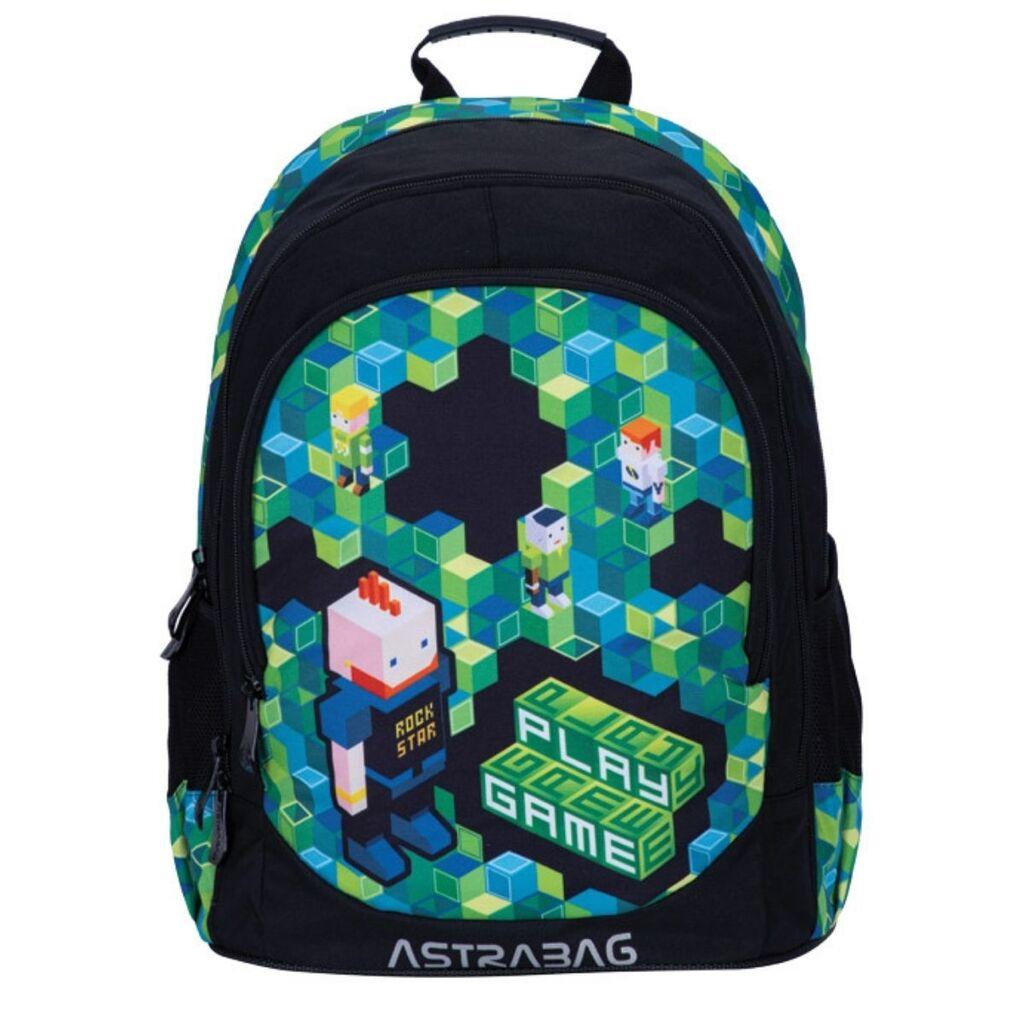 Ranac za dečake Astrabag Game, Anatomski, 39 x 28 x 15 cm, Crni