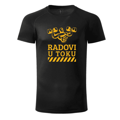 Muška sportska majica Radovi u toku CS4199, Crna