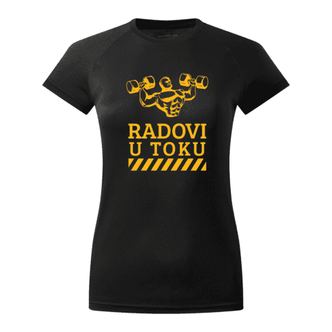 Ženska sportska majica Radovi u toku CS4202, Crna