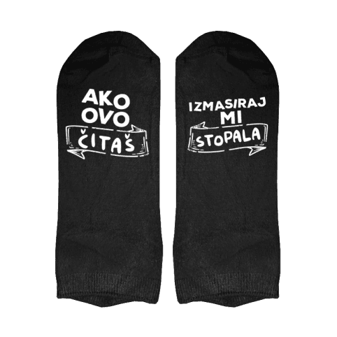 Ženske čarape Ako ovo čitaš, izmasiraj mi stopala cs3503w, Crne