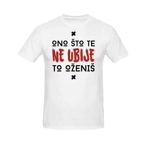 Muška majica Ono što te ne ubije, to oženiš cs3805, Bela