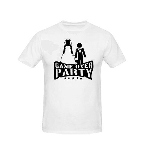 Unisex majica Game Over Party cs2532, Bela