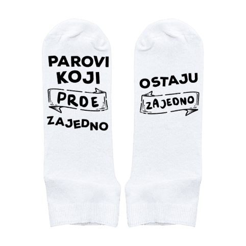 Muške čarape Parovi koji prde zajedno, ostaju zajedno cs3505, Bele