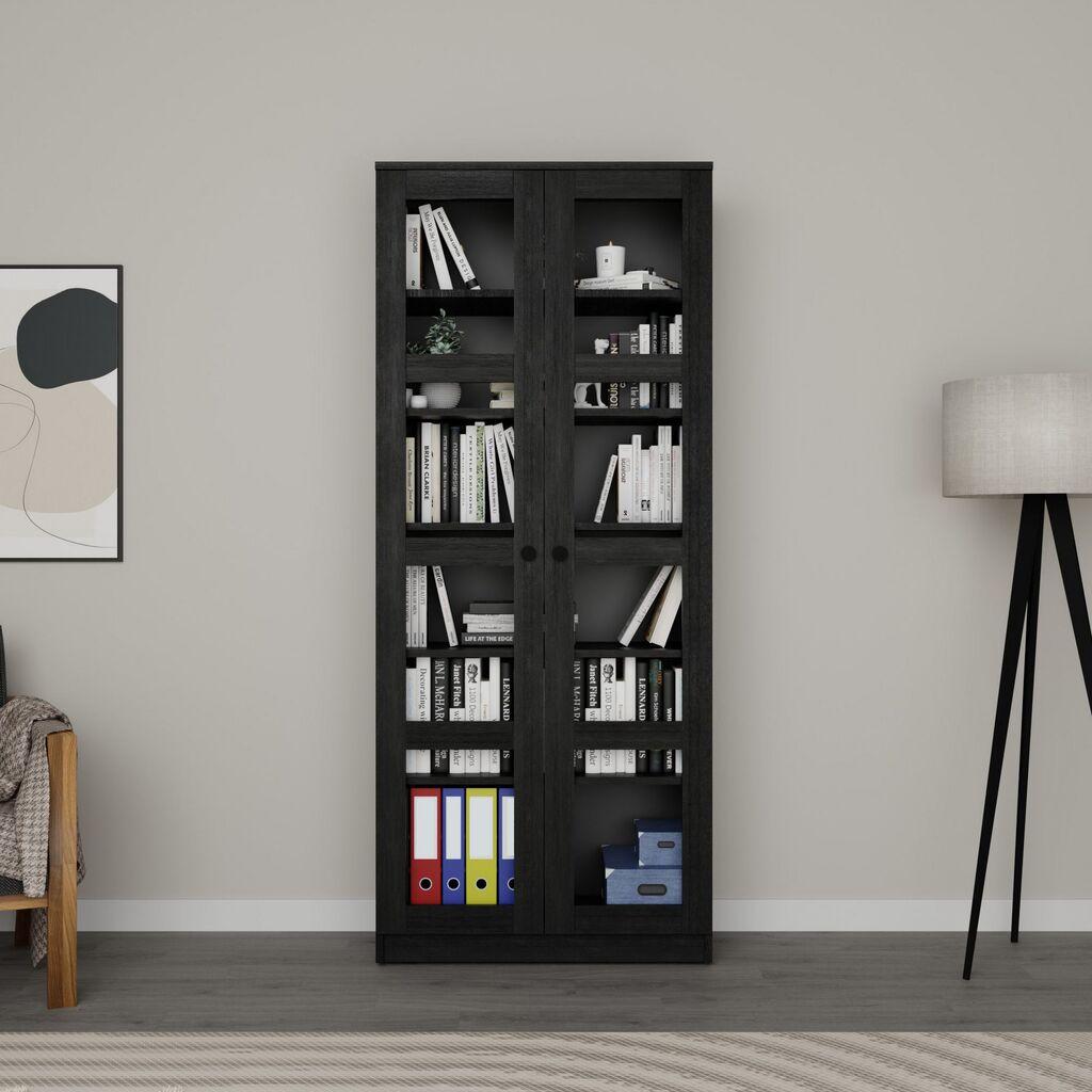 Hanah Home Višenamenski ormar Lucas Glass 1600-92, 80x190 cm, Crni