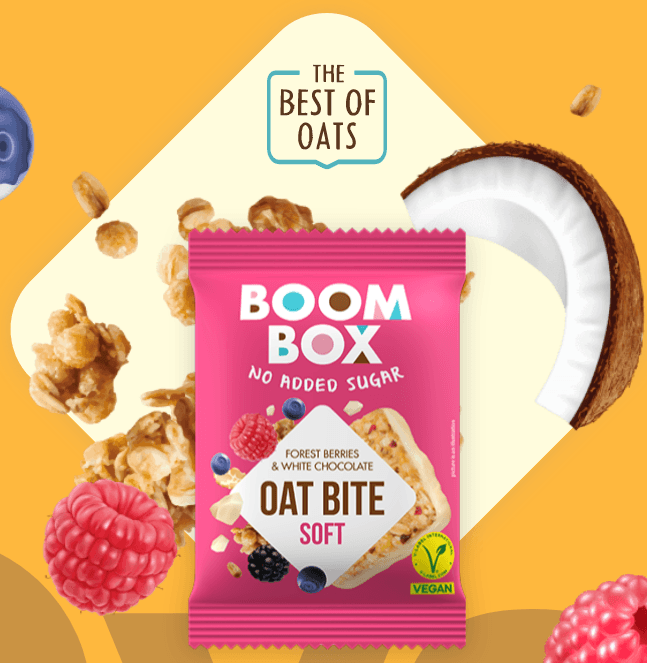 Boom Box Ovsena pločica Šumsko voće - Bela čokolada 20 g