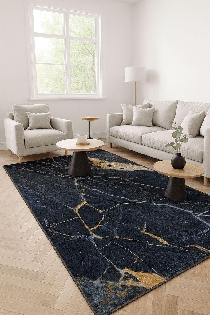 Conceptum Hypnose Tepih HM-CRP25-10, Pravougaoni, 100 x 180 cm, Teget