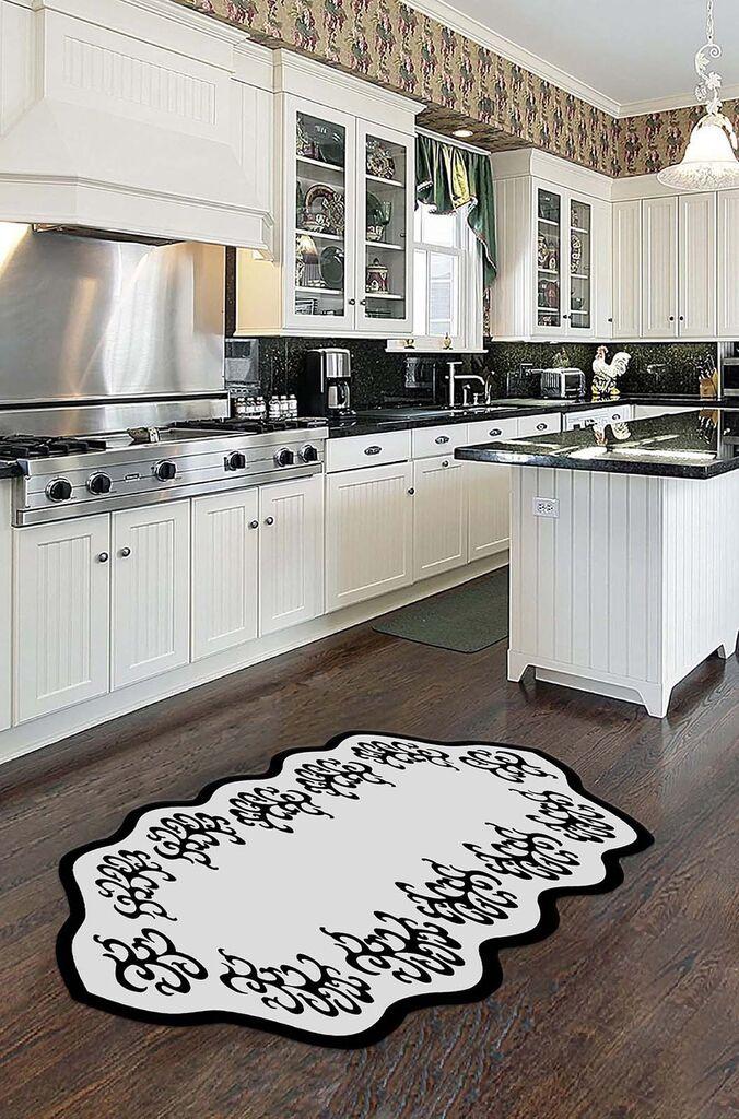 Conceptum Hypnose Tepih Hmnt947, Ovalni, 100 x 150 cm, Crno-beli