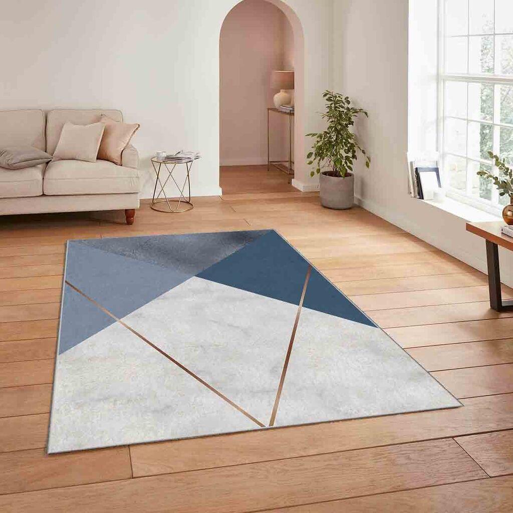 Conceptum Hypnose Tepih HM-CRP25-51, Pravougaoni, 100 x 140 cm, Sivo-plavi