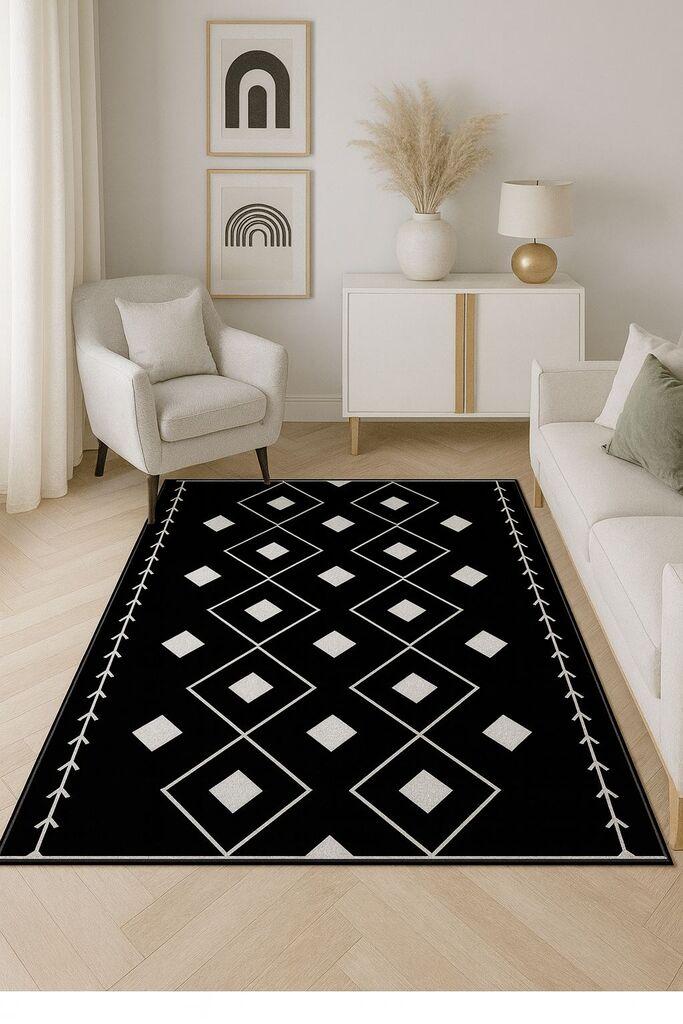 Conceptum Hypnose Tepih HM-CRP25-12, Pravougaoni, 120 x 180 cm, Crno-beli