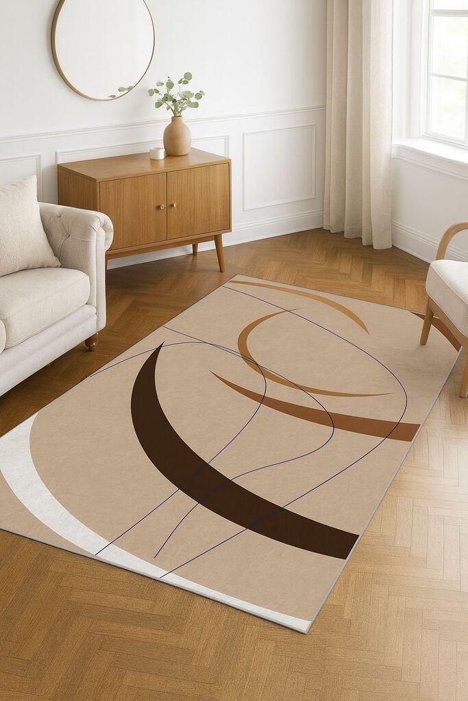 Conceptum Hypnose Tepih HM-CRP25-45, Pravougaoni, 100 x 140 cm, Krem-braon