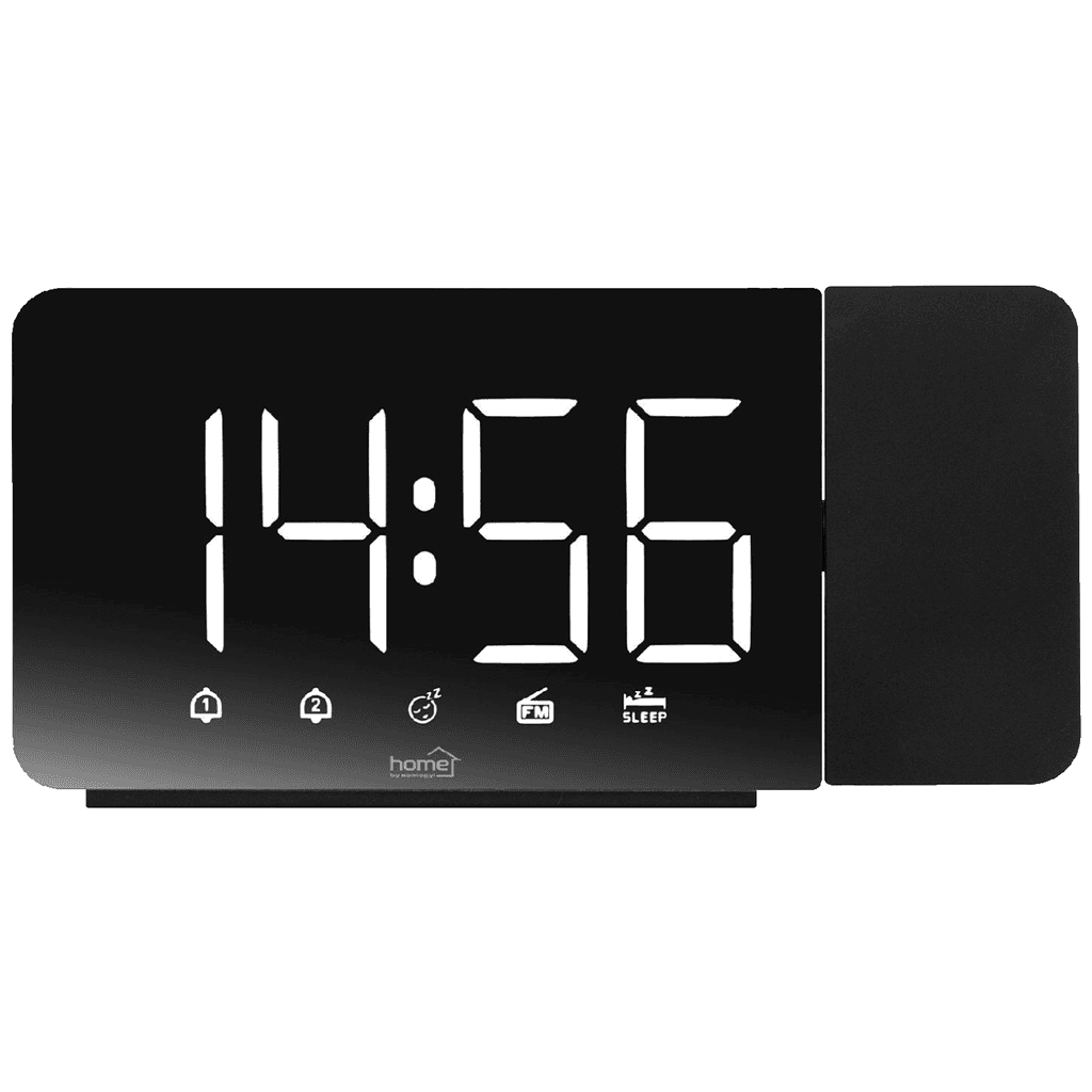Kućni sat sa alarmom i proјektorom LTCRP03, LED, FM radio, crni