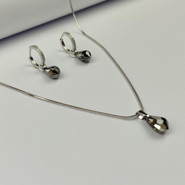 Alp Crystal Set ogrlica i minđuše PDR15 SN, Crni