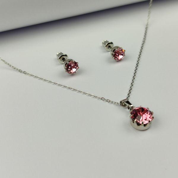 Alp Crystal Set ogrlica i minđuše SSS3929FRP, Roze