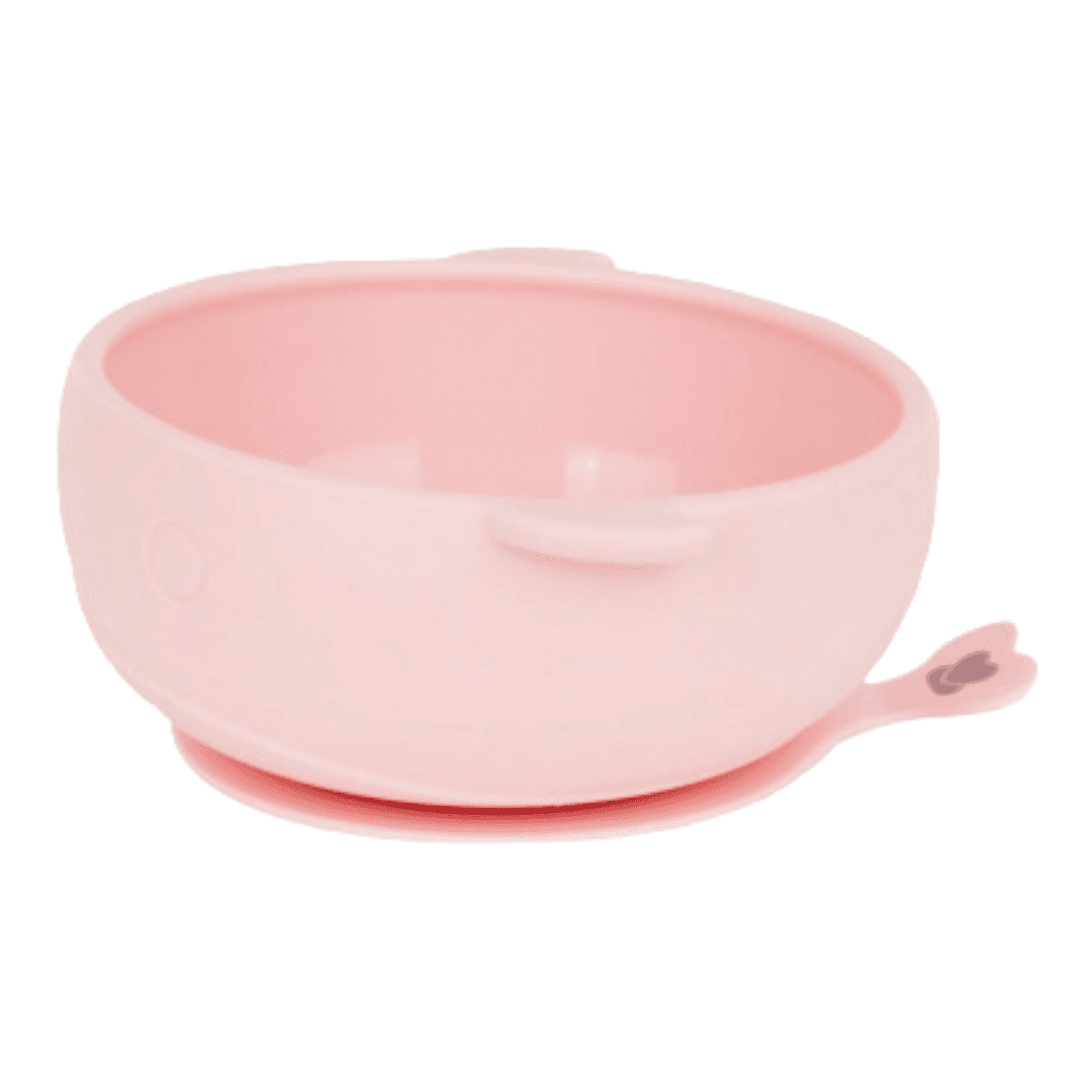 KIKKA BOO Silikonska činija za bebe Whale, 300 ml, Roze